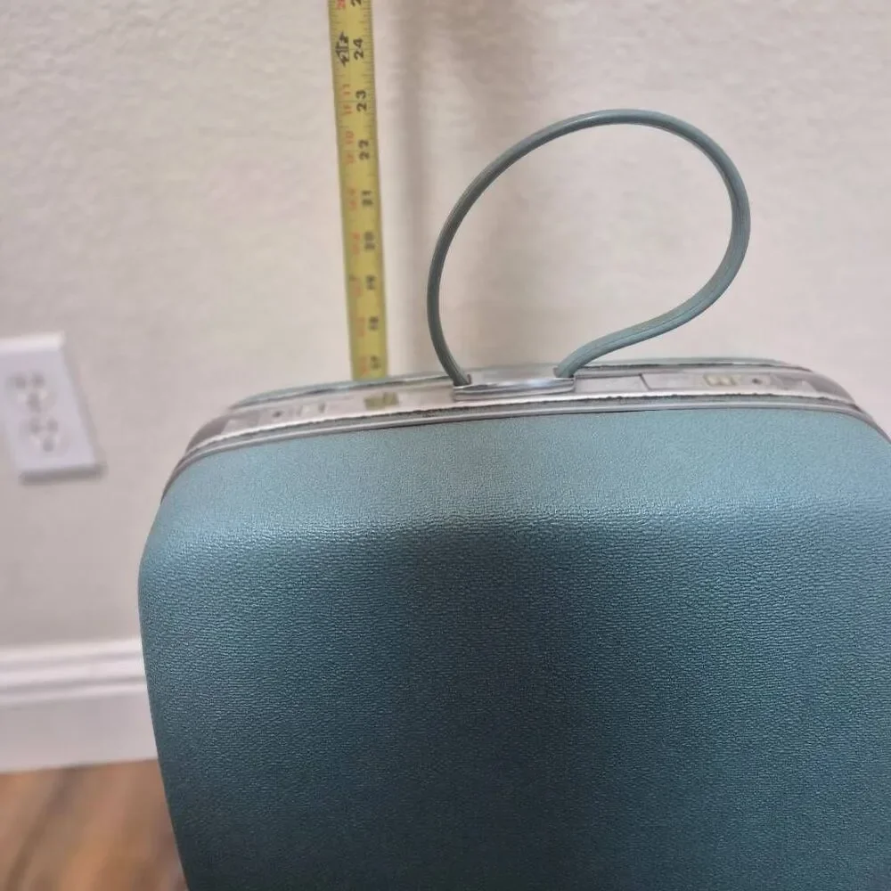 Vintage Samsonite Honeymoon Strap Square Blue Luggage: Unique Fun Statement